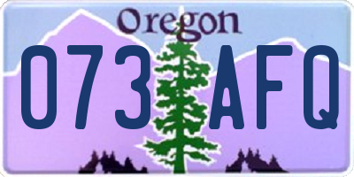 OR license plate 073AFQ