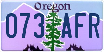 OR license plate 073AFR