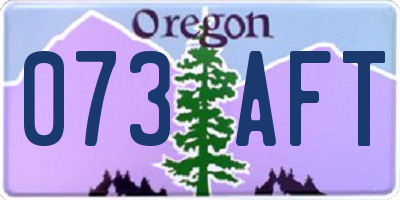 OR license plate 073AFT