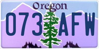 OR license plate 073AFW