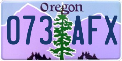 OR license plate 073AFX