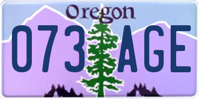 OR license plate 073AGE