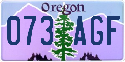 OR license plate 073AGF