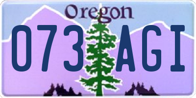 OR license plate 073AGI
