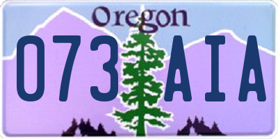 OR license plate 073AIA
