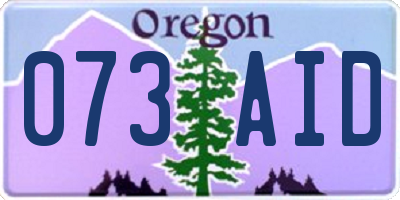 OR license plate 073AID