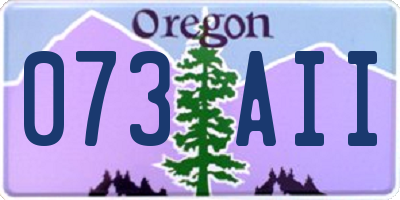 OR license plate 073AII