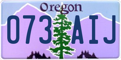 OR license plate 073AIJ
