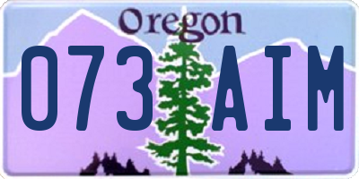 OR license plate 073AIM
