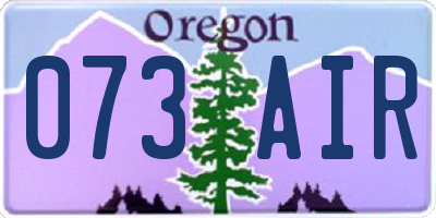 OR license plate 073AIR