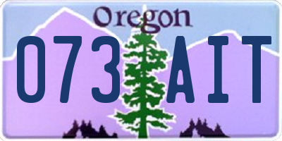 OR license plate 073AIT