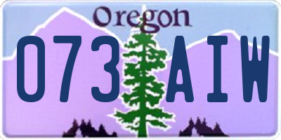 OR license plate 073AIW