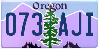 OR license plate 073AJI