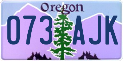 OR license plate 073AJK