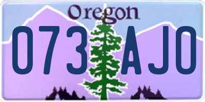 OR license plate 073AJO