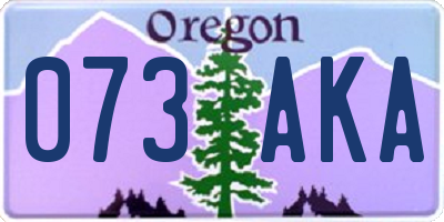 OR license plate 073AKA