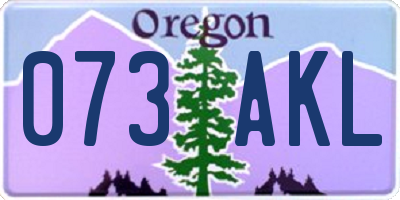 OR license plate 073AKL