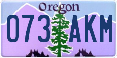 OR license plate 073AKM