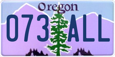 OR license plate 073ALL