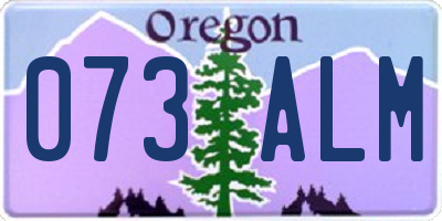 OR license plate 073ALM