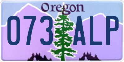OR license plate 073ALP