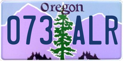OR license plate 073ALR