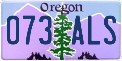 OR license plate 073ALS