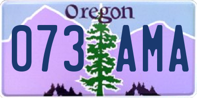 OR license plate 073AMA