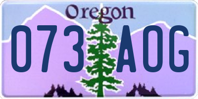 OR license plate 073AOG
