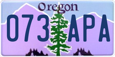 OR license plate 073APA