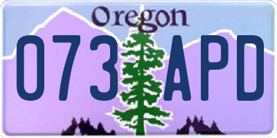 OR license plate 073APD