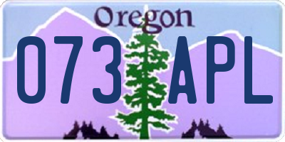OR license plate 073APL