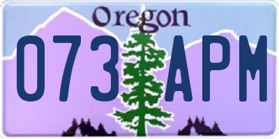 OR license plate 073APM