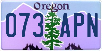 OR license plate 073APN
