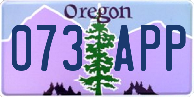 OR license plate 073APP