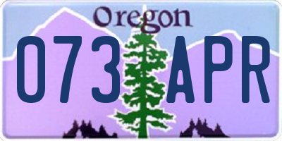 OR license plate 073APR