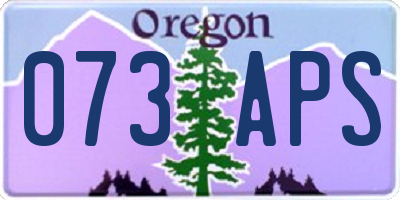 OR license plate 073APS