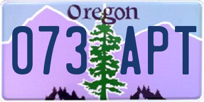 OR license plate 073APT