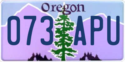 OR license plate 073APU