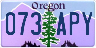 OR license plate 073APY