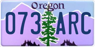 OR license plate 073ARC