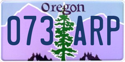 OR license plate 073ARP