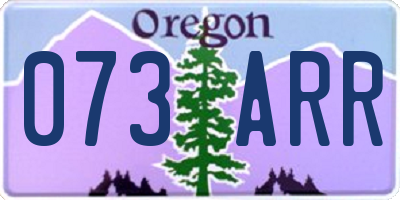 OR license plate 073ARR