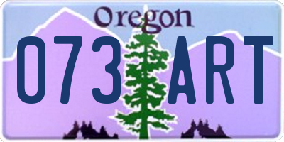OR license plate 073ART