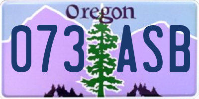 OR license plate 073ASB
