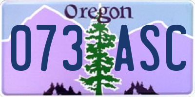 OR license plate 073ASC