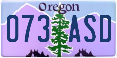 OR license plate 073ASD