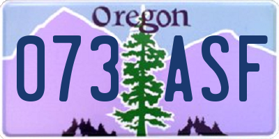 OR license plate 073ASF