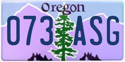 OR license plate 073ASG