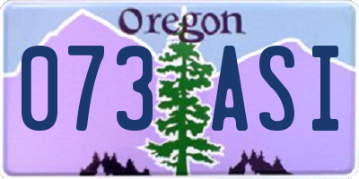 OR license plate 073ASI